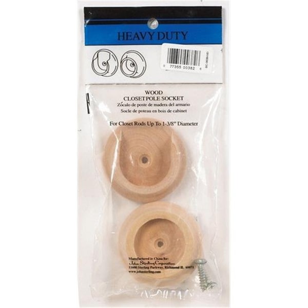 John Sterling RP-0038-HD25 1.37 in. dia. Hardwood Heavy Duty Pole Sockets- 1 Pair - pack of 25 5303029 - main